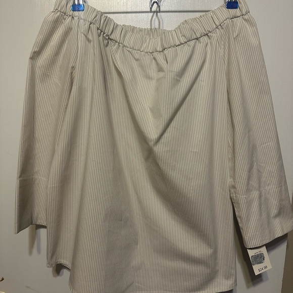 Valerie Stevens Sand and White Blouse - Picture 1 of 7